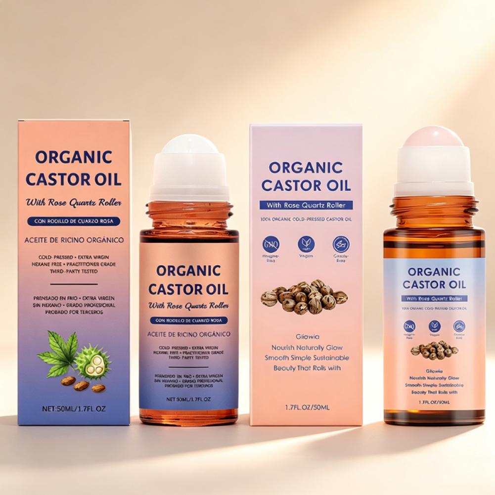 Hair Care Organic - زيت الخروع العضوي مع أداة تدليك