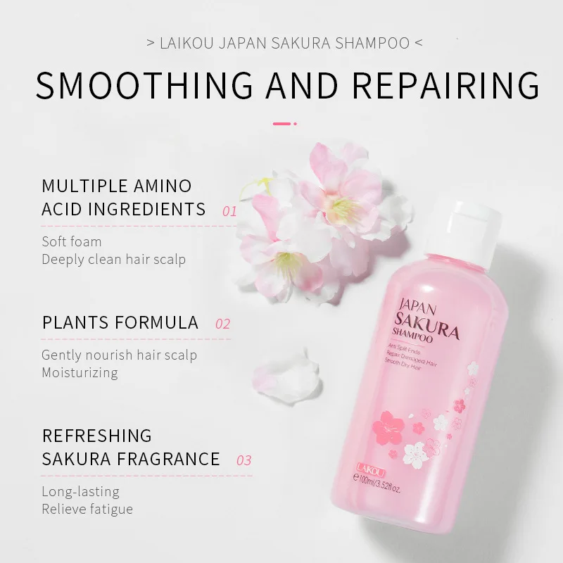 شامبو ساكورا ياباني من LAIKOU  - مراجعة Hair Care Organic وسعره