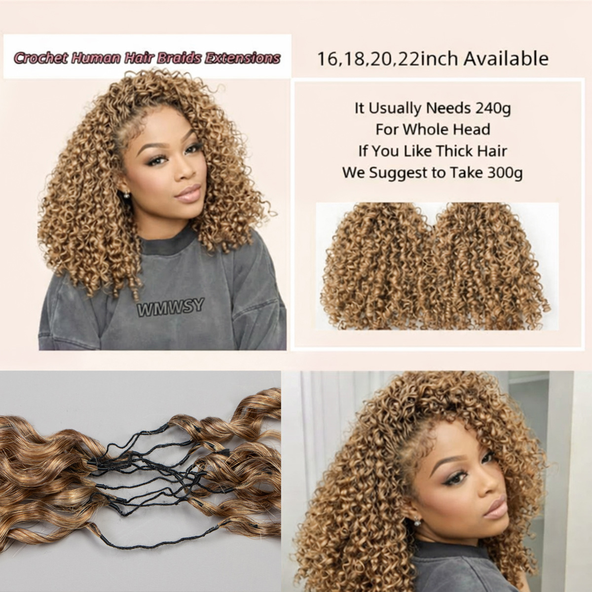 وصلات شعر بشري كروشيه 15A، أشق - مراجعة Hair Care Honey وسعره